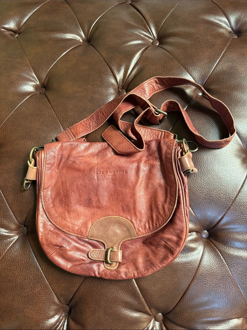Liebeskind Rust-Colored Leather Crossbody Bag